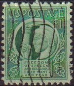 z vendido USA 1943 Scott 908 Sello Celebracion de la Libertad Antorcha usado